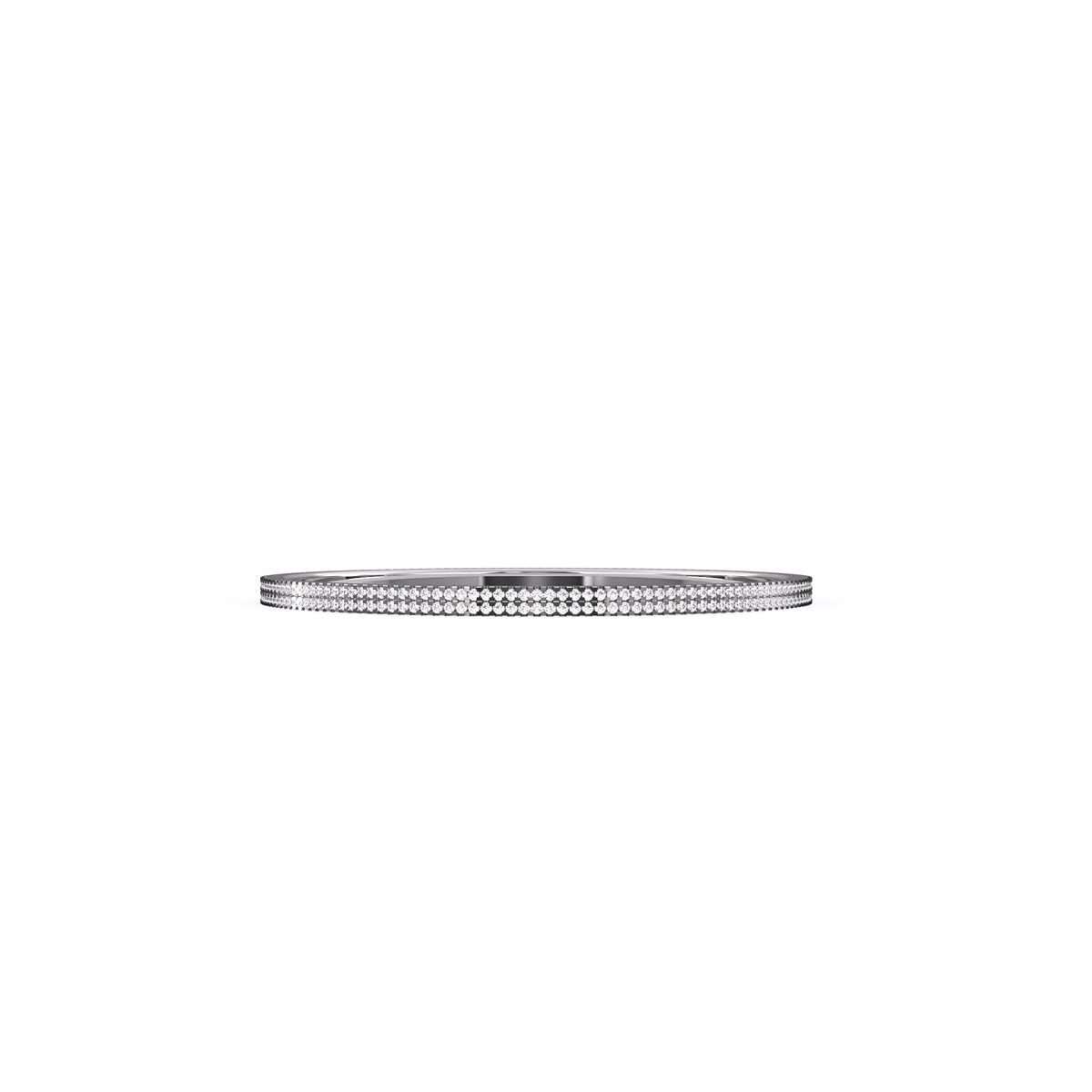 Delicate Two Row Round Diamond Bangle